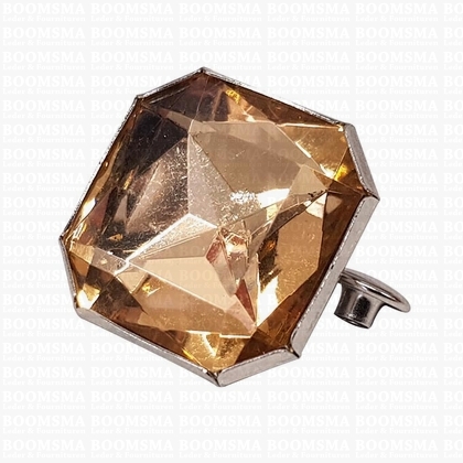 Synthetic crystal rivets large 24 mm square citrine (ea) - pict. 1