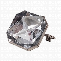 Synthetic crystal rivets large 24 mm square clear (ea)