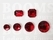 Synthetic crystal rivets large 24 mm square red - pict. 3