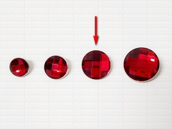 Synthetic crystal rivets large 25 mm round red - pict. 2