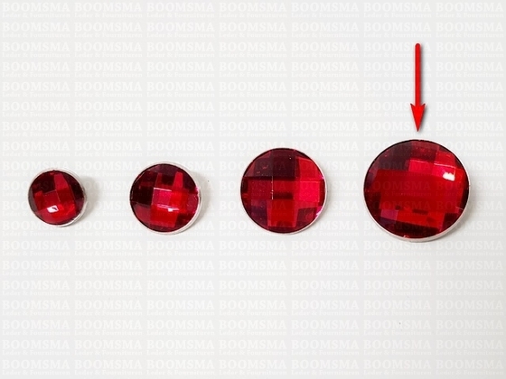 Synthetic crystal rivets large 30 mm round red - pict. 2