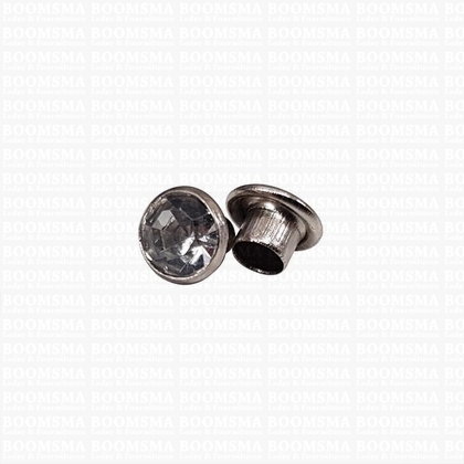 Synthetic crystal rivets small Ø 5 mm (per 10) clear / helder - pict. 1