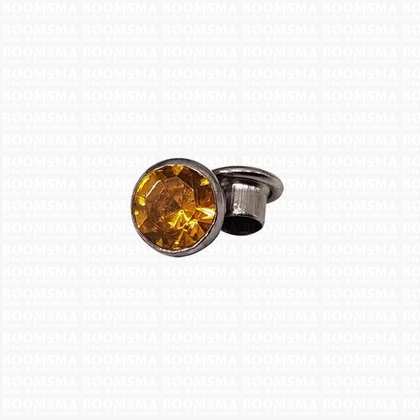 Synthetic crystal rivets small Ø 6 mm (per 10) yellow / geel - pict. 1