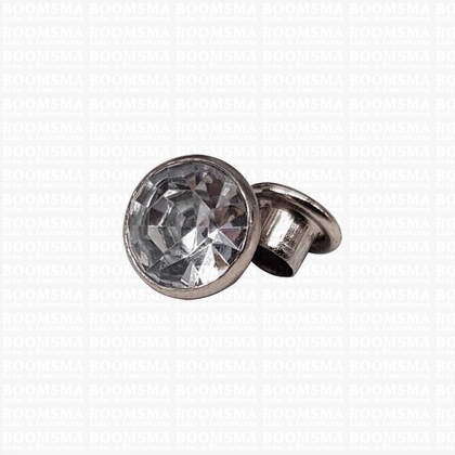 Synthetic crystal rivets small Ø 7 mm (per 10) clear / helder - pict. 1