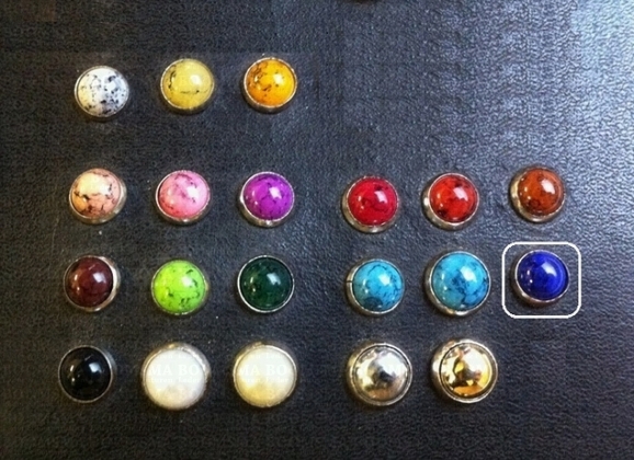 Synthetic stone rivets Ø 6 mm (per 10) darkblue / donkerblauw - pict. 2