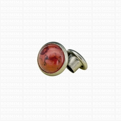 Synthetic stone rivets Ø 6 mm (per 10) red / rood - pict. 1