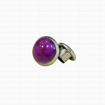Synthetic stone rivets Ø 6 mm (per 10) purple / paars - pict. 1