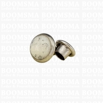 Synthetic stone rivets Ø 6 mm (per 10) white / wit