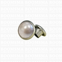 Synthetic stone rivets Ø 7 mm (per 10) pearl white / parel wit