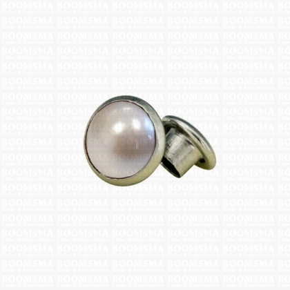 Synthetic stone rivets Ø 7 mm (per 10) pearl white / parel wit - pict. 1