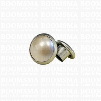 Synthetic stone rivets Ø 7 mm (per 10) pearl cream / parel gebroken wit