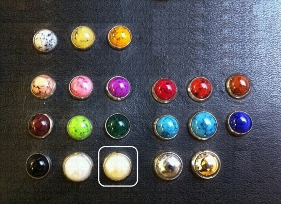 Synthetic stone rivets Ø 7 mm (per 10) pearl cream / parel gebroken wit - pict. 2