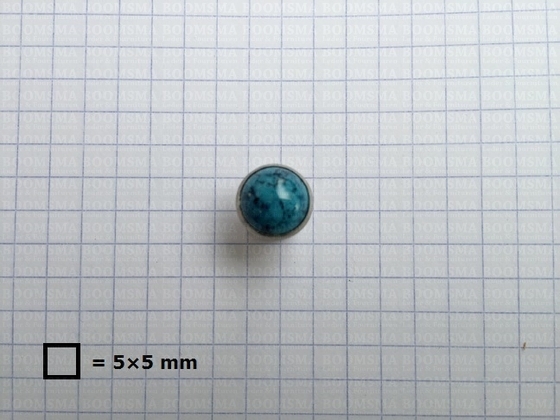 Synthetic stone rivets Ø 10 mm (per 10) turquoise / turquoise - pict. 2