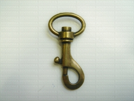 Bag swivel snap middle 16 or 20 mm strap antique brass plated belt 20 mm, length 53 mm (ea) - pict. 1