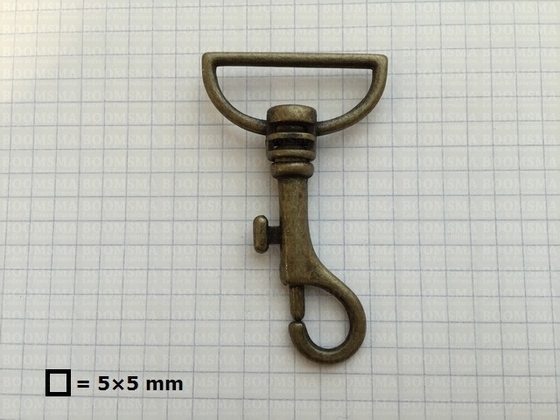 Bag swivel snap hook 30 mm belt antique brass plated belt 30 mm, length 68 mm (ea) - pict. 2