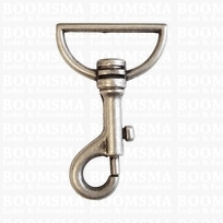 Bag swivel snap hook 40 mm belt antique/mat silver  riem 40 mm, lengte 70 mm 