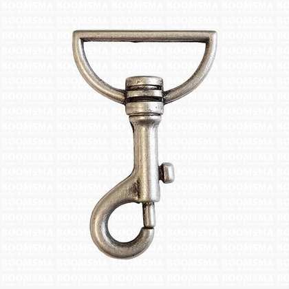 Bag swivel snap hook 40 mm belt antique/mat silver  riem 40 mm, lengte 70 mm  - pict. 1