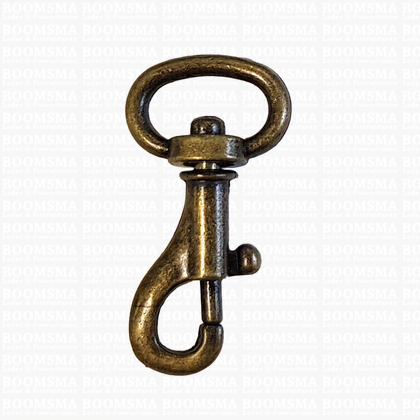 Bag swivel snap mini 12 mm belt antique brass plated belt 12 mm, length 35 mm (ea) - pict. 1