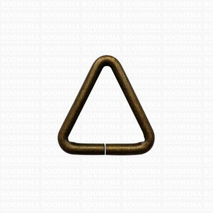 Triangular ring antique brass plated 25 × 27 × 27 mm, Ø 4 mm (per 10) - pict. 1