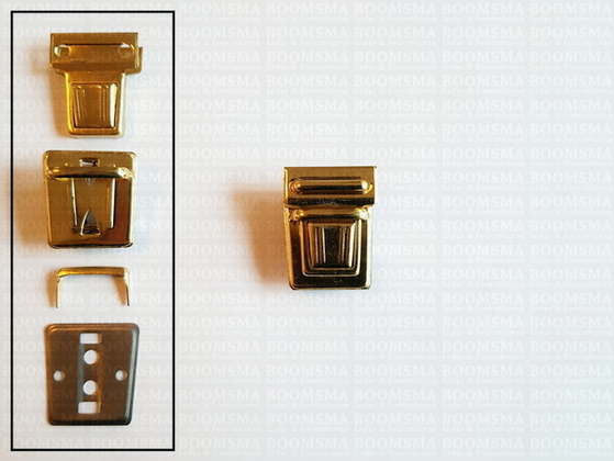 Tic tuc case clasp gold medium (l: 35 × w: 26 mm), square (ea) - pict. 2