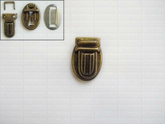 Tic tuc case clasp antique brass plated mini (l: 24 × w: 16 mm) (ea) - pict. 2