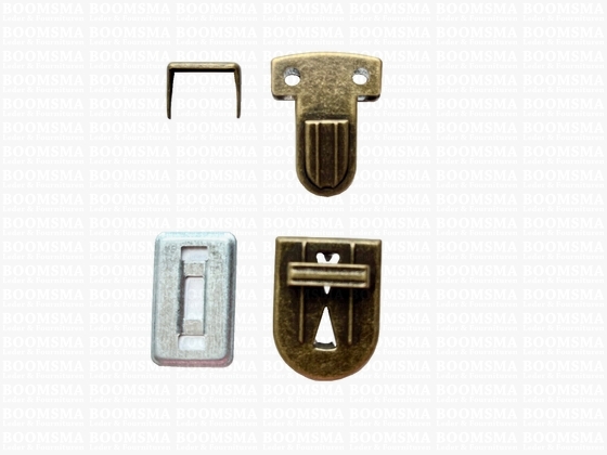 Tic tuc case clasp antique brass plated small (l: 34 × w: 23 mm), straight - pict. 1
