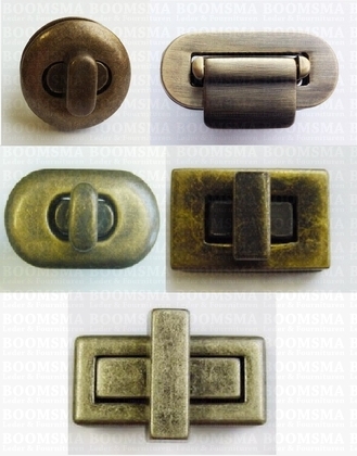 Turn-lock clasp deluxe simple antique brass plated - pict. 4
