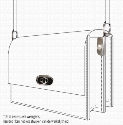 Turn-lock clasp deluxe simple silver 36 × 20 mm, oval (ea) - pict. 2