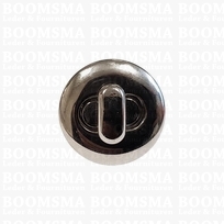 Turn-lock clasp deluxe simple silver round Ø 25 mm (ea)