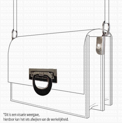 Turn-lock clasp deluxe simple silver 54 × 20 mm, (flipover 33 x 35 mm) (ea) - pict. 2