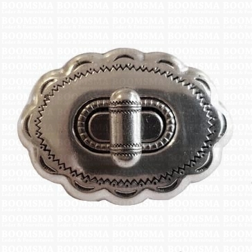 Turn-lock clasps deluxe shapes silver flower oval, 4,7 × 3,5 cm (ea) - pict. 1