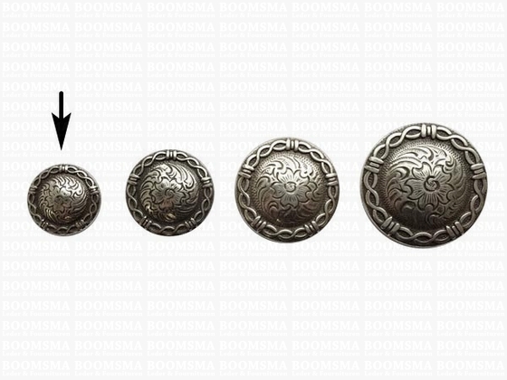 Concho: Western conchos  screwback silver Barbedwire concho round 19 mm  - pict. 1