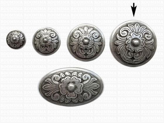 Concho: Western conchos  screwback silver Diablo concho round 31 mm  - pict. 1