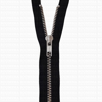 Zipper all sorts black YKK metal silver 20 cm (thin zipper teeth 6 mm) - pict. 1