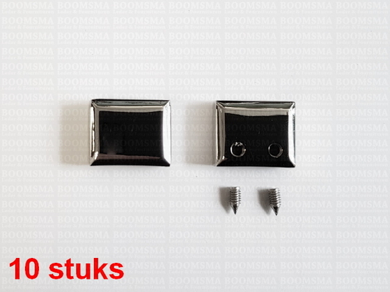 Zipper end  inside: 15 mm x 4 mm Colour: silver (incl. 2 screws) per 10 - pict. 2