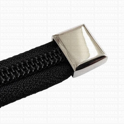 Zipper end  inside: 15 mm x 4 mm Colour: silver (incl. 2 screws) per piece - pict. 1