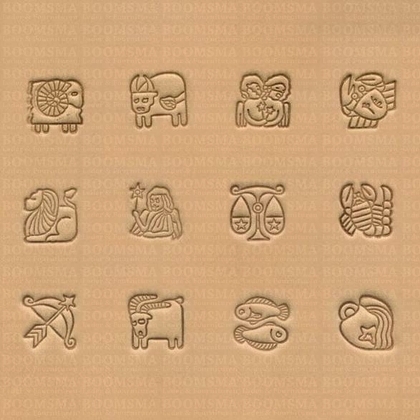 Zodiac stamp set assorti mini set 12,5 mm (per set) - pict. 1