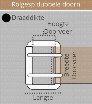 Rolgesp dubbele doorn meten