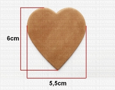 Sleutelhangerstansvorm leer hart groot 6  55 cm Cognac