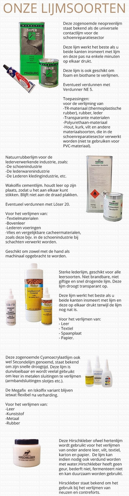 Alles over lijm en onderhoudsmiddelen
