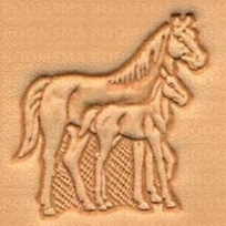 2D & 3D stempels paarden & herten paard en veulen