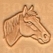 2D & 3D stempels paarden & herten paardenhoofd (kijkt rechts) - afb. 1