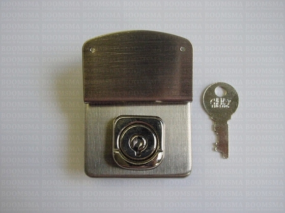 Aktetasslot enkel zilver 4,2 × 4,2 cm (5,5 cm incl. bovenkant), excl. holniet/spijkertje voor kleine gaatjes  - afb. 2