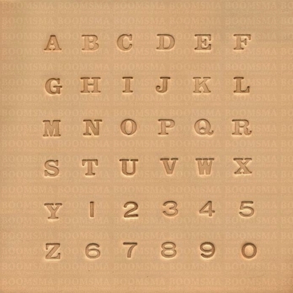 Alfabet- en cijferset in een 6 a 7 mm, dikke letters (per set) - afb. 1