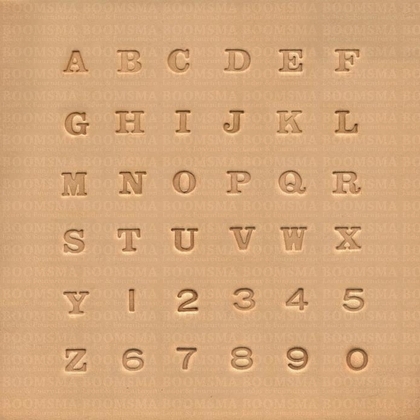 Alfabet- en cijferset in een 6 a 7 mm, dikke letters (per set) - afb. 1