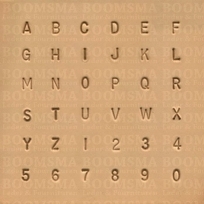 Alfabet- en cijferset in een 6 a 7 mm , dunne letter 