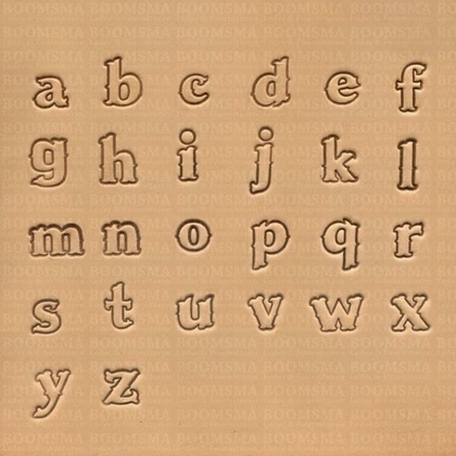 Alfabetset schuin (geen hoofdletters) grootte max. 10 × 13 mm klein (per set) - afb. 1