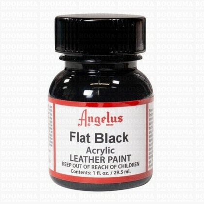 Angelus verfproducten Flat Black / Mat Zwart Acrylverf voor leer  - afb. 1