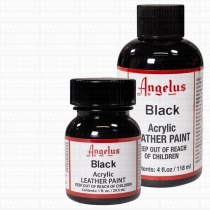Angelus verfproducten zwart  Acrylverf voor leer (Kleine fles) - afb. 1