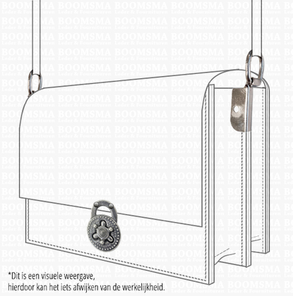 Sloten diverse antiek zilver Draaislot 38 x 51 mm - afb. 2